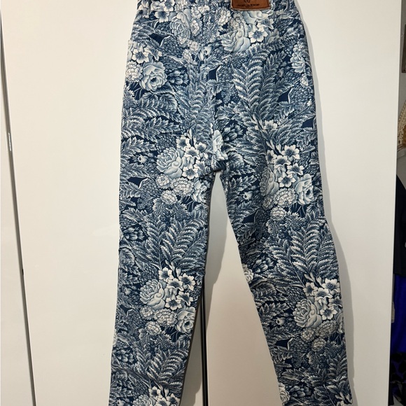 Vintage Ralph Lauren size 26 Floral Patterned Pants in Blue and White high rise - Picture 5 of 12